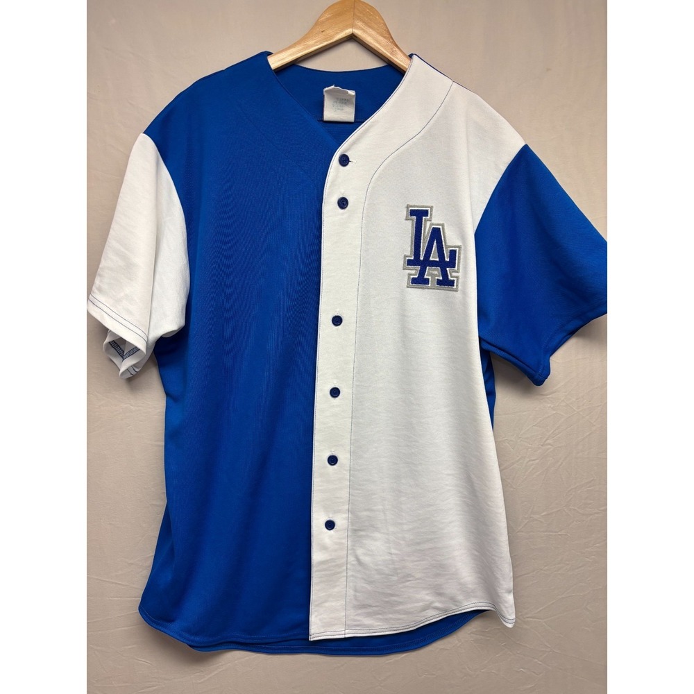 Los Angeles Dodgers Majestic MLB Baseball Jersey Mens Blue White Vintage SAMPLE